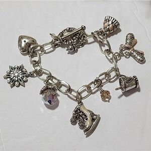 BRIGHTON Winter Wonderland Holiday Charm Bracelet Silver‎ Christmas Snowflake